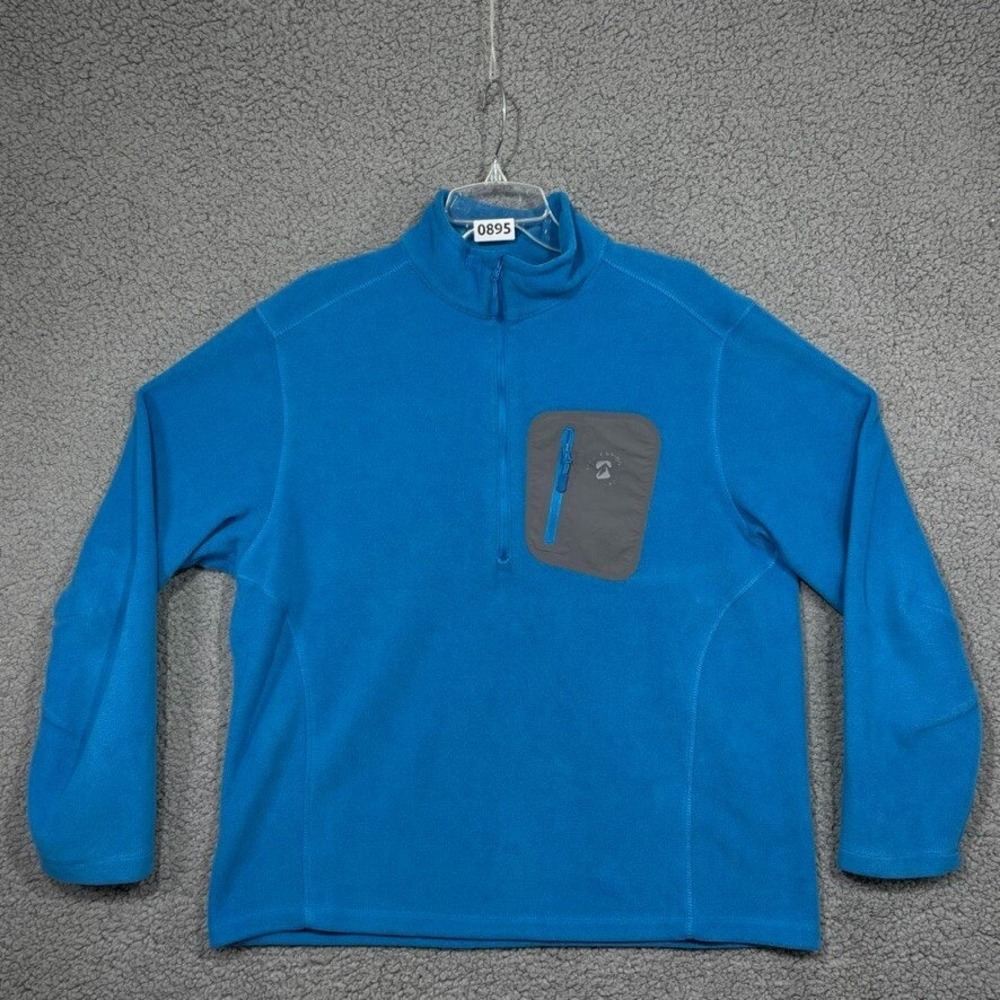 Outfitter Trading Co Sweater Women Large Blue Fleece Quarter Zip Pullover 000895